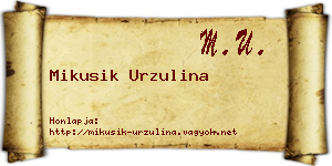 Mikusik Urzulina névjegykártya